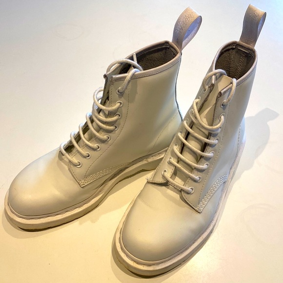 Dr. Martens Shoes - Dr. Martens all white leather boots